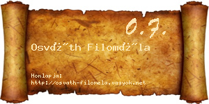 Osváth Filoméla névjegykártya